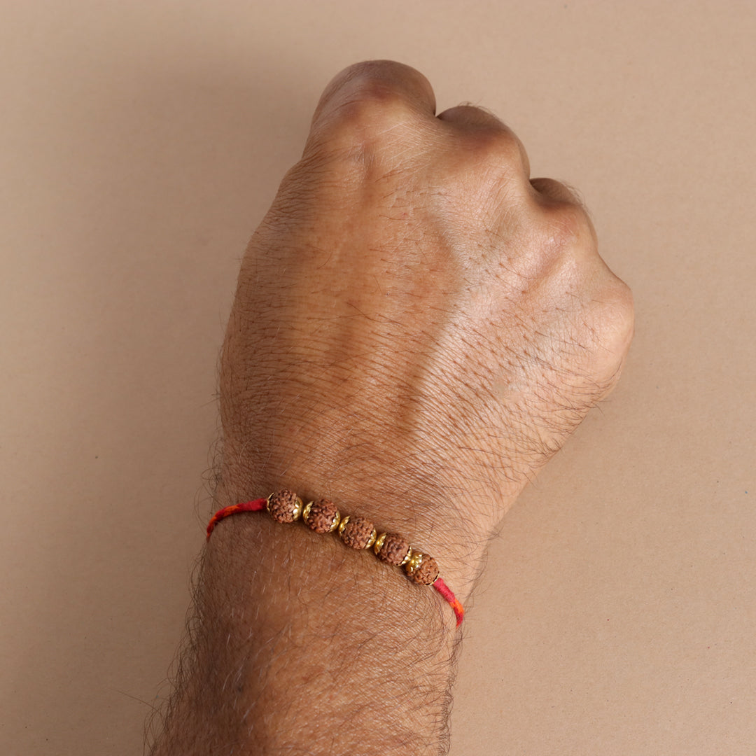 Rudraksha Golden Rakhi-2