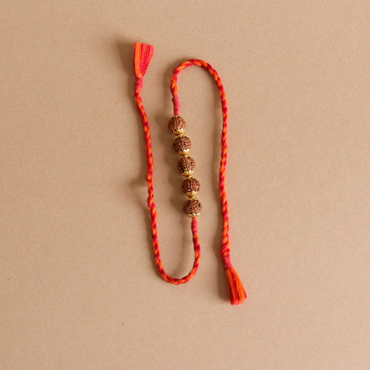 Rudraksha Golden Rakhi-1
