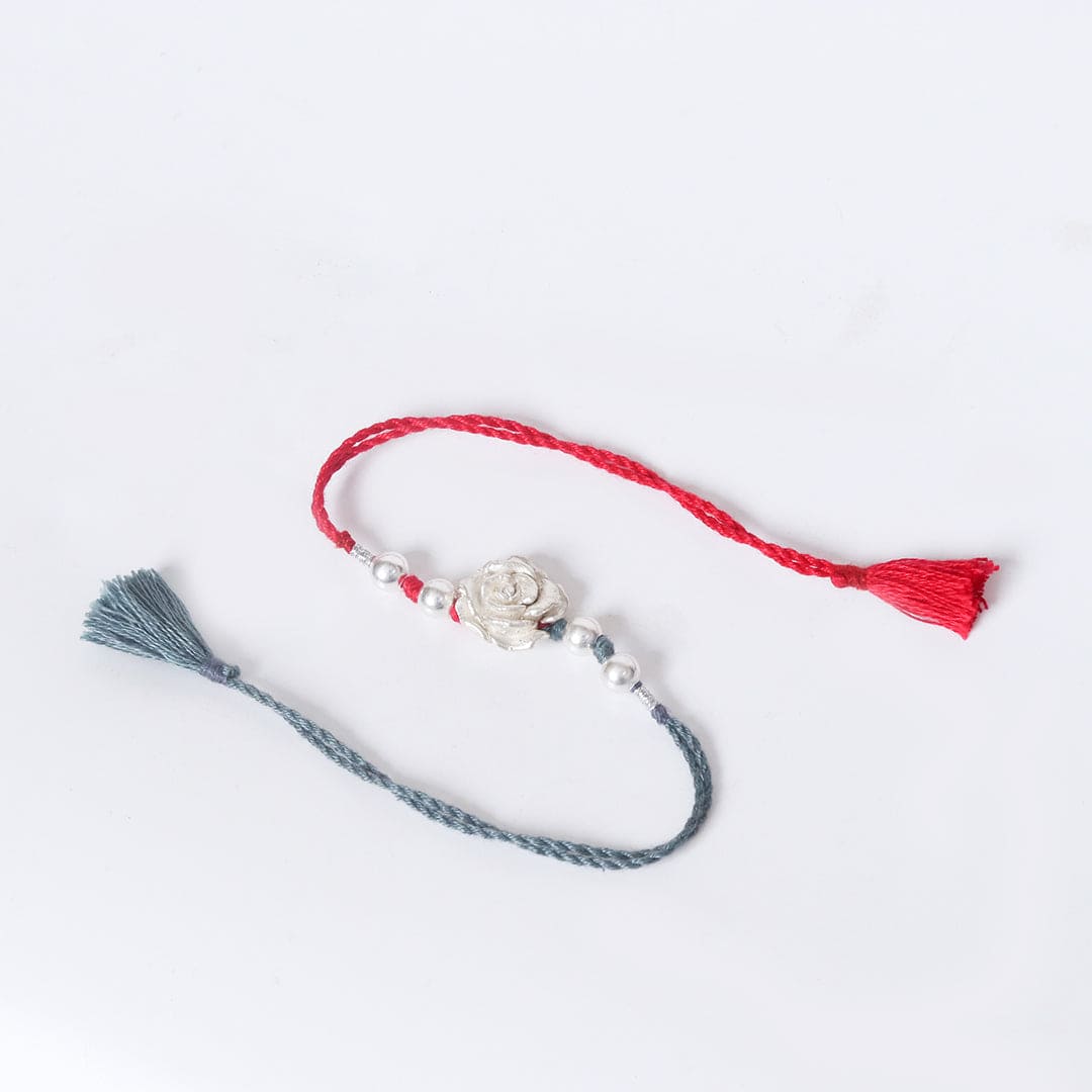 Sliver Rose Beads Rakhi-3