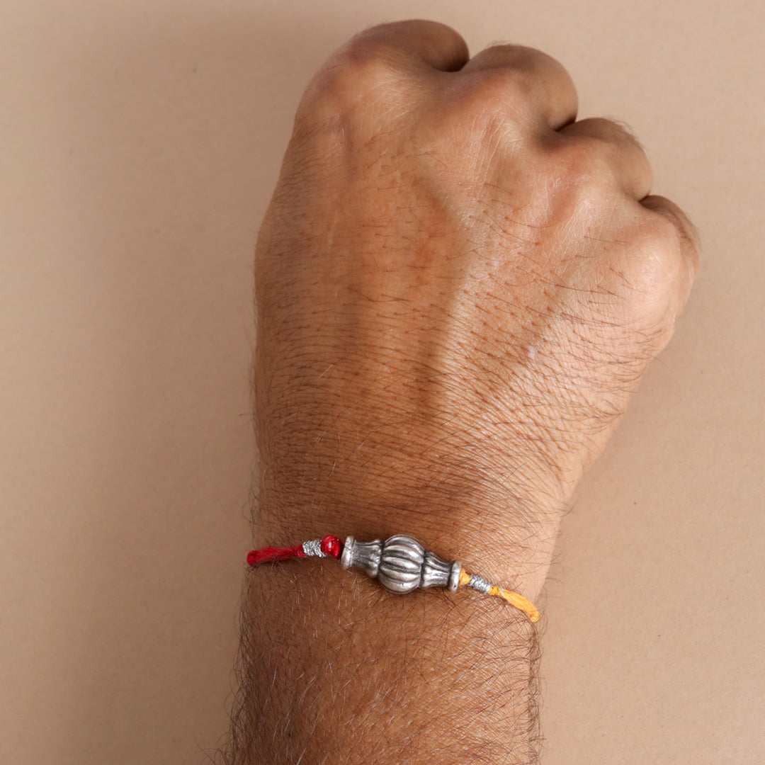 Sliver Ovol Beads Rakhi-2