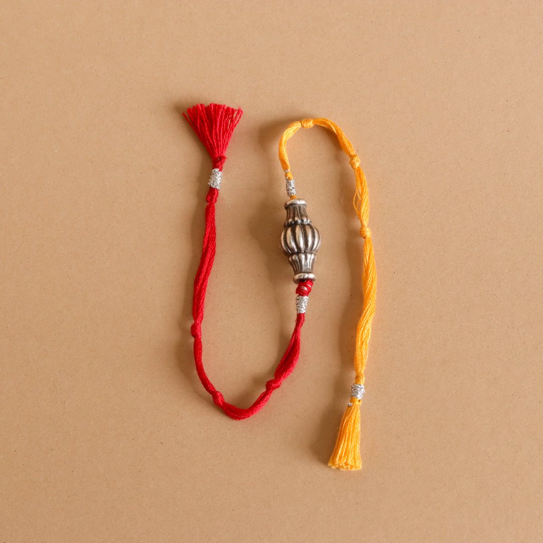 Sliver Ovol Beads Rakhi-3