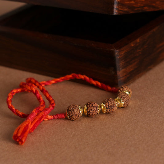 Rudraksha Golden Rakhi-0