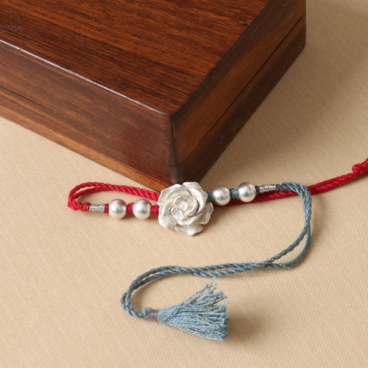 Sliver Rose Beads Rakhi-0